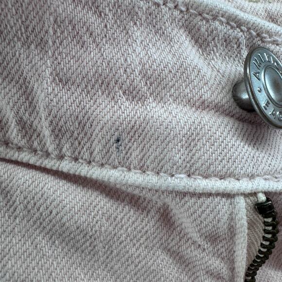 American Eagle Jeans Womens 8 Pink Cotton High Rise Wide Leg Patch Pocket - Picture 10 of 16